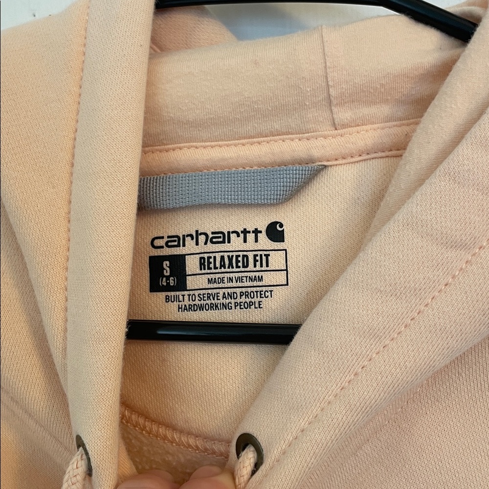 Carhartt Peach Hoodie with Chest Logo and Sleeve Script - Picture 3 of 5